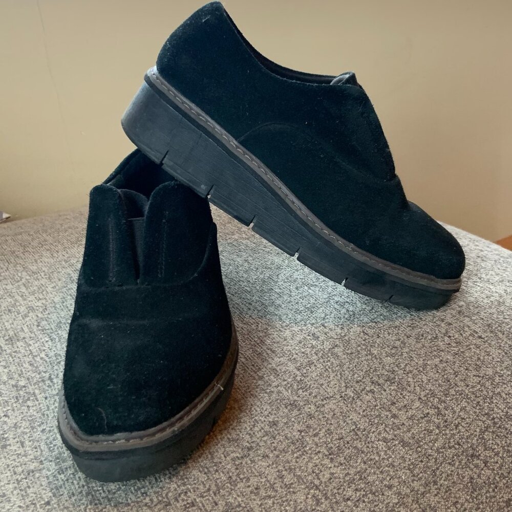 Clarks Black Suede Loafers